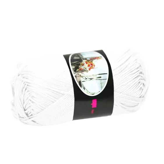 100% Egyptian Cotton Yarn Luxor Ispe – Ball 50 g – Color White 001