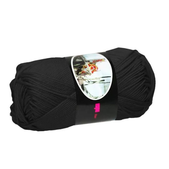 100% Egyptian Cotton Yarn Luxor Ispe – Ball 50 g – Color Black 004