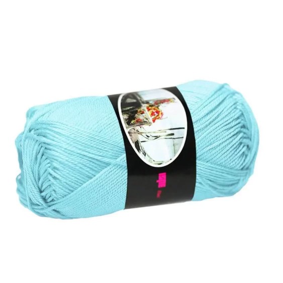 Filato Cotone Egiziano 100% Luxor Ispe – Gomitolo 50 g – Colore Celeste Chiaro 073