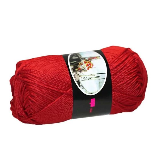 Filato Cotone Egiziano 100% Luxor Ispe – Gomitolo 50 g – Colore Rosso Scuro 097