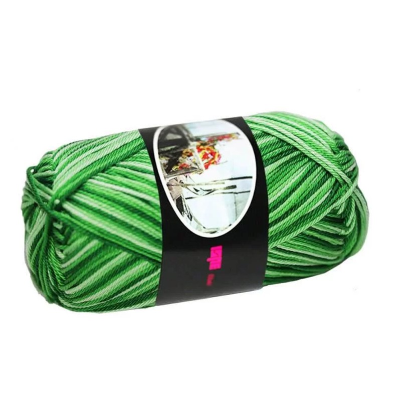 Filato Cotone Egiziano 100% Luxor Ispe – Gomitolo 50 g – Colore Verde Sfumato 114