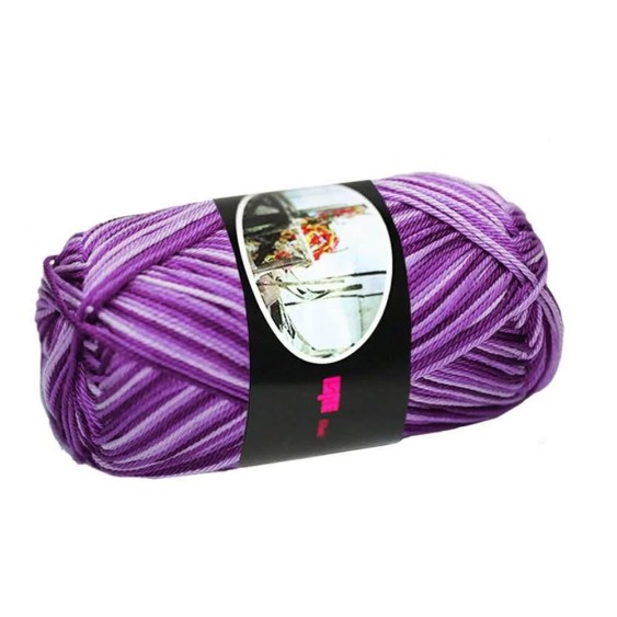 Filato Cotone Egiziano 100% Luxor Ispe – Gomitolo 50 g – Colore Viola Sfumato 117