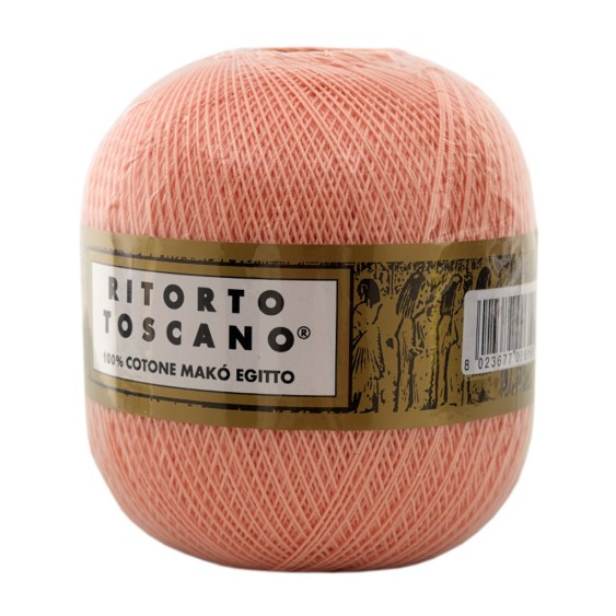 Filato Cotone Egiziano Makò 100% Ritorto Toscano Ispe N. 5 – Gomitolo 100 g – Colore Salmone 007