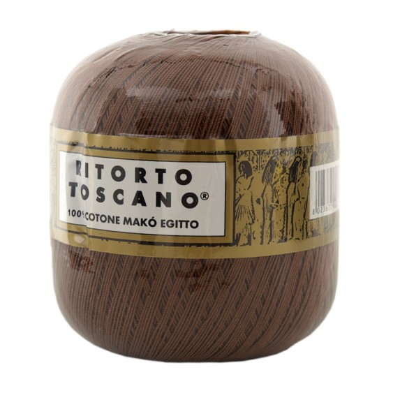 100% Egyptian Makò Cotton Yarn Twisted Toscano Ispe No. 5 – 100 g Ball – Color Brown 029