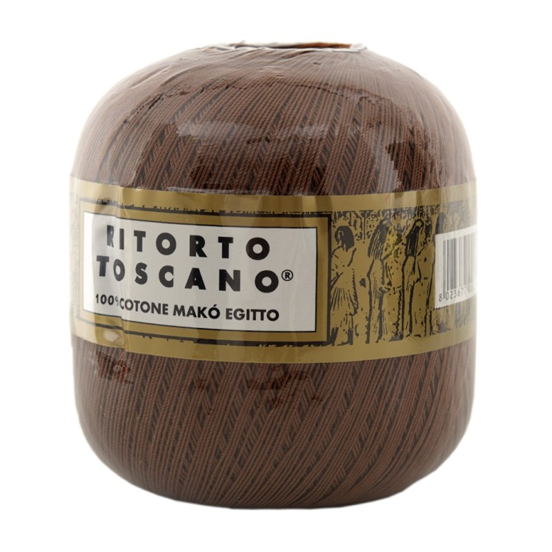 Filato Cotone Egiziano Makò 100% Ritorto Toscano Ispe N. 5 – Gomitolo 100 g – Colore Marrone 029