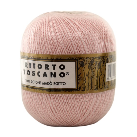 Filato Cotone Egiziano Makò 100% Ritorto Toscano Ispe N. 5 – Gomitolo 100 g – Colore Rosa Chiaro 005