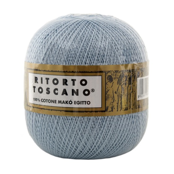Filato Cotone Egiziano Makò 100% Ritorto Toscano Ispe N. 3 – Gomitolo 100 g – Colore Celeste 006