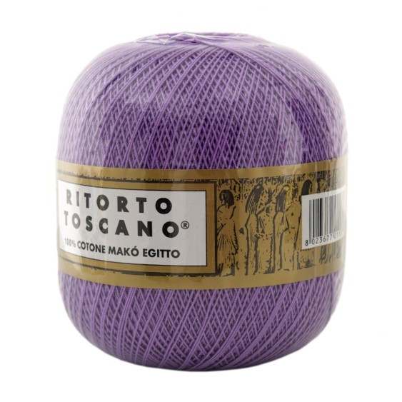 100% Egyptian Makò Cotton Yarn Twisted Toscano Ispe No. 3 – 100 g Ball – Color Lilac 016
