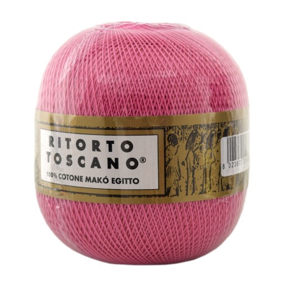 100% Egyptian Makò Cotton Yarn Twisted Toscano Ispe No. 3 – 100 g Ball – Color Pink 015