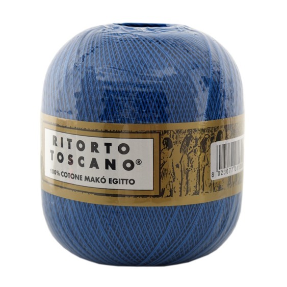 Filato Cotone Egiziano Makò 100% Ritorto Toscano Ispe N. 3 – Gomitolo 100 g – Colore Bluette 017