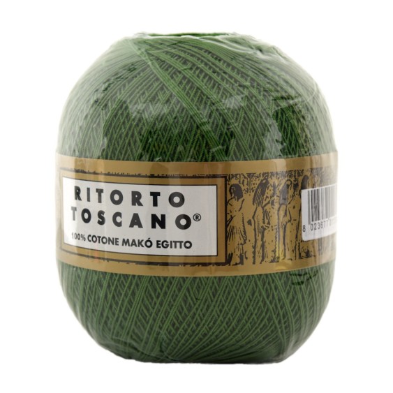 Filato Cotone Egiziano Makò 100% Ritorto Toscano Ispe N. 3 – Gomitolo 100 g – Colore Verdone 018