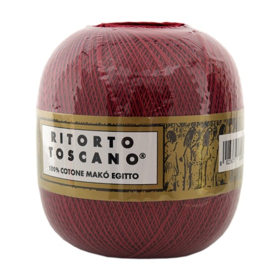 100% Egyptian Makò Cotton Yarn Twisted Tuscan Ispe No. 3 – 100 g Ball – Color Bordeaux 019