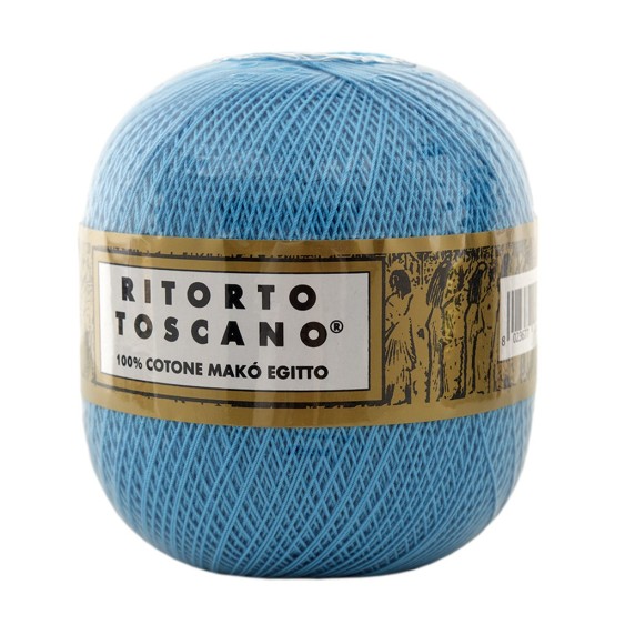Filato Cotone Egiziano Makò 100% Ritorto Toscano Ispe N. 3 – Gomitolo 100 g – Colore Azzurro 022