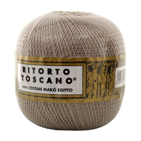 Filato Cotone Egiziano Makò 100% Ritorto Toscano Ispe N. 3 – Gomitolo 100 g – Colore Tortora 024