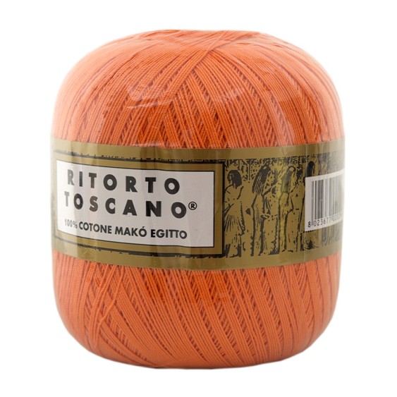 Filato Cotone Egiziano Makò 100% Ritorto Toscano Ispe N. 3 – Gomitolo 100 g – Colore Arancio Chiaro 027