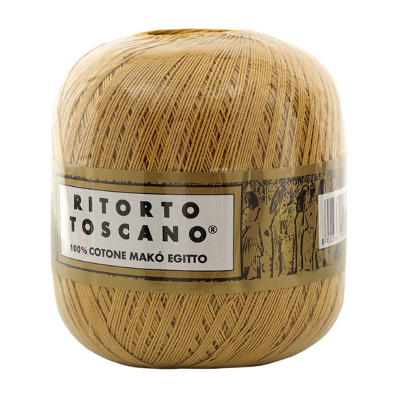 Filato Cotone Egiziano Makò 100% Ritorto Toscano Ispe N. 3 – Gomitolo 100 g – Colore Oro 028