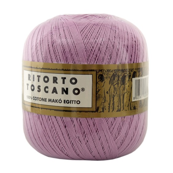 Filato Cotone Egiziano Makò 100% Ritorto Toscano Ispe N. 3 – Gomitolo 100 g – Colore Lilla 032
