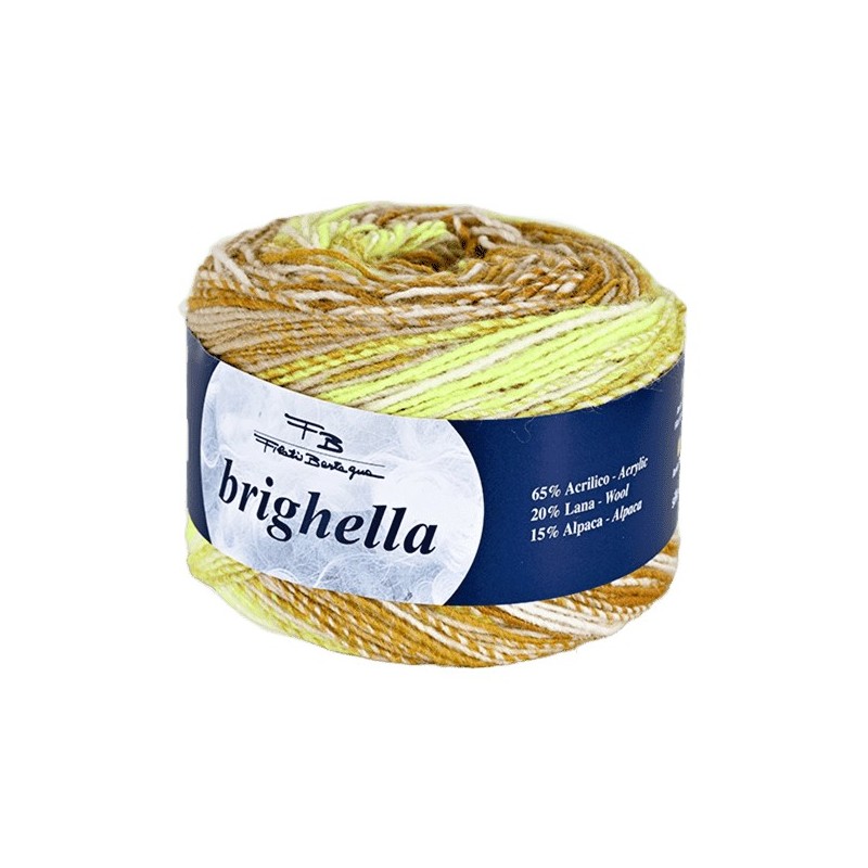 Yarn Lana Fantasia Brighella Filati Bertagna - Skein 100 g - Color 521 Yellow  Gradient