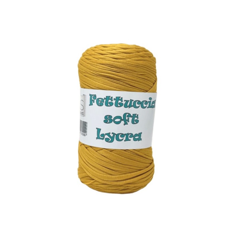Soft Lycra Ribbon MAS – 64 Gold – 400 g Spool | Recycled Lycra Yarn for Bags