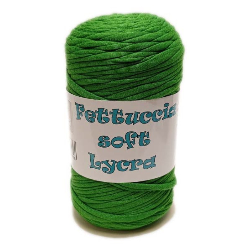 Merceriacreativa.shop - Fettuccia Soft Lycra MAS srl - Gomitolo 400 g - Colore 80 Smeraldo